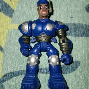 Blue and Silver Action Figure
